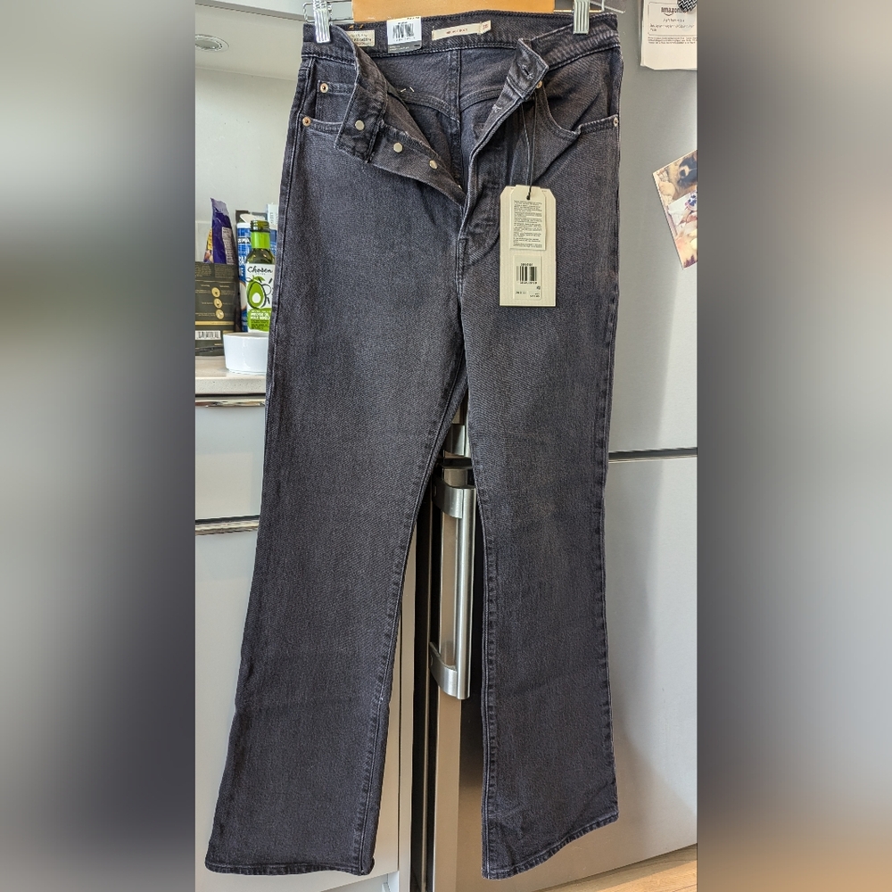 Levi's Ribcage Boot Dark Grey 28 New with Tags